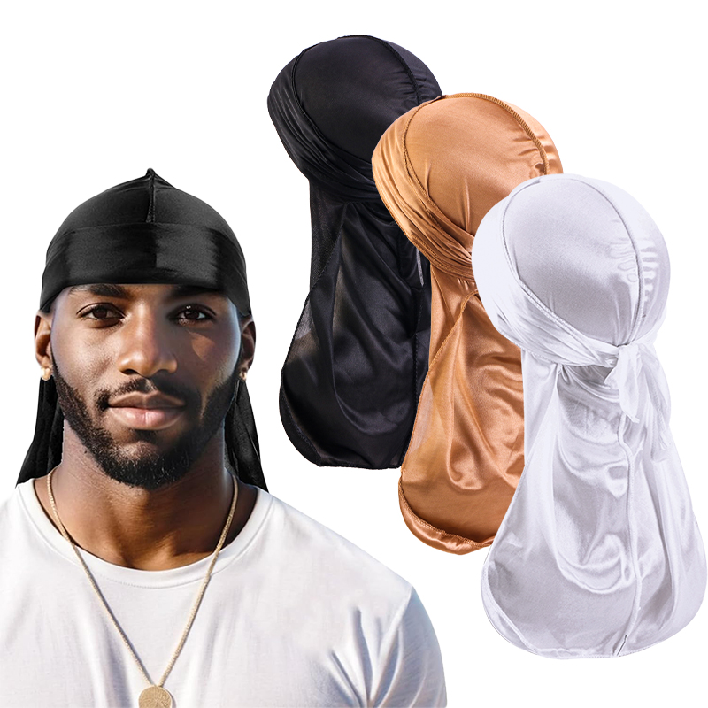 Satin Hair Bonnet - 3 PZ/LOTTO Lungo Durag Raso di