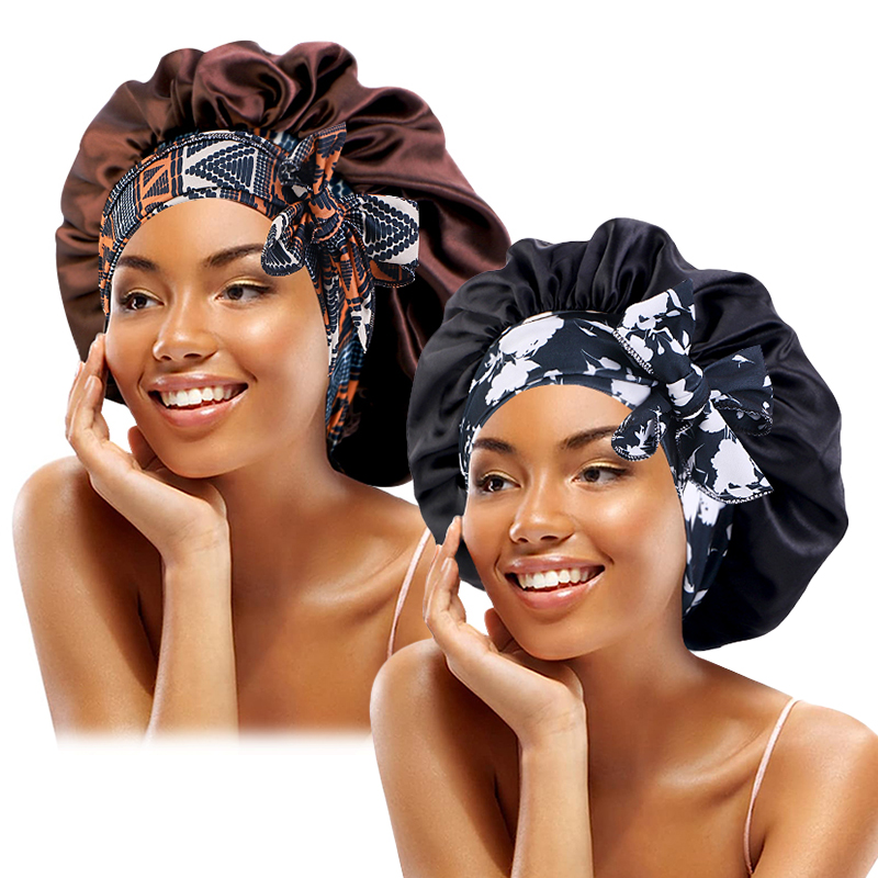 Satin Hair Bonnet - 2 PZ/LOTTO Boho Stampato Fascia di